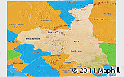 Satellite Panoramic Map of Assaba, political outside