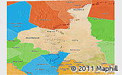 Satellite Panoramic Map of Assaba, political shades outside