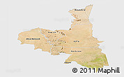 Satellite Panoramic Map of Assaba, single color outside