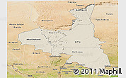 Shaded Relief Panoramic Map of Assaba, satellite outside
