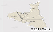 Shaded Relief Panoramic Map of Assaba, single color outside