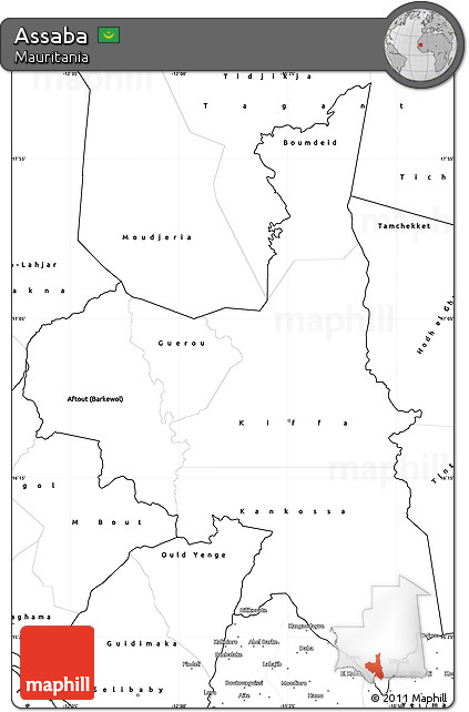 Blank Simple Map of Assaba