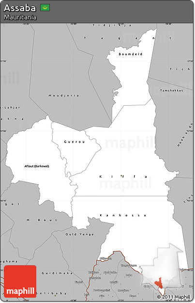Gray Simple Map of Assaba