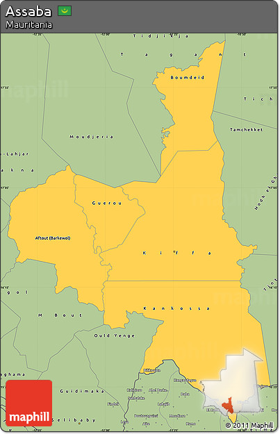 Savanna Style Simple Map of Assaba