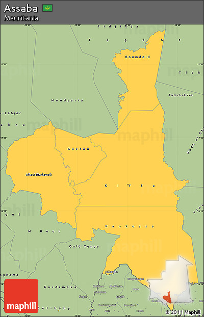 Savanna Style Simple Map of Assaba