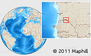 Shaded Relief Location Map of Boghe