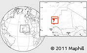 Blank Location Map of Dakhlet Nouadhibou, within the entire country