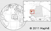 Blank Location Map of Dakhlet Nouadhibou, highlighted country, within the entire country