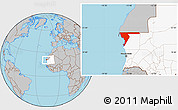 Gray Location Map of Dakhlet Nouadhibou, highlighted country