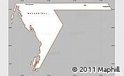 Gray Simple Map of Dakhlet Nouadhibou, cropped outside