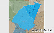 Political Shades 3D Map of Guidimaka, semi-desaturated