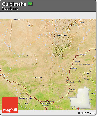 Satellite 3D Map of Guidimaka