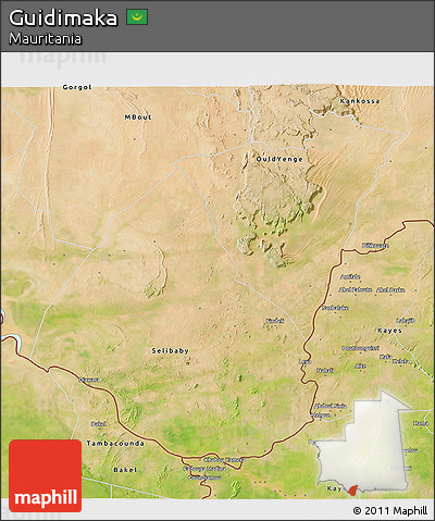Satellite 3D Map of Guidimaka