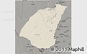 Shaded Relief 3D Map of Guidimaka, darken, semi-desaturated