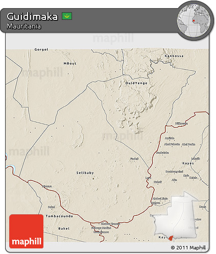 Shaded Relief 3D Map of Guidimaka