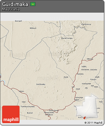 Shaded Relief 3D Map of Guidimaka
