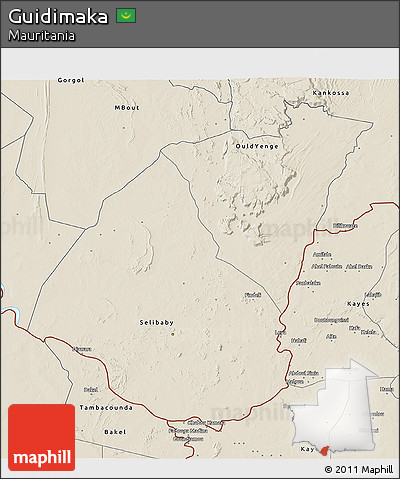 Shaded Relief 3D Map of Guidimaka