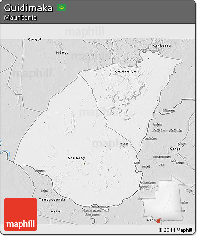 Silver Style 3D Map of Guidimaka
