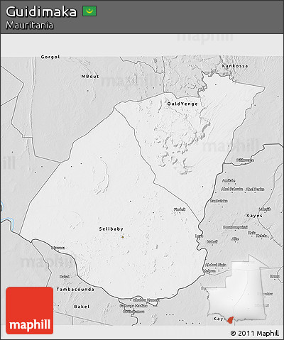 Silver Style 3D Map of Guidimaka