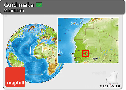 Physical Location Map of Guidimaka, within the entire country