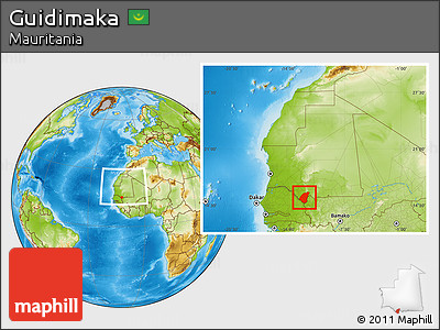 Physical Location Map of Guidimaka, within the entire country