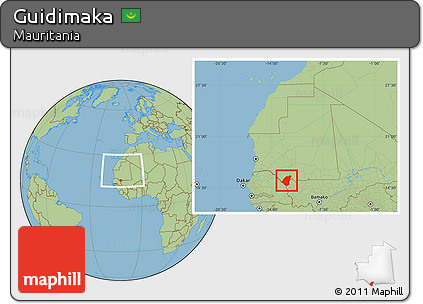 Savanna Style Location Map of Guidimaka, within the entire country