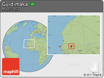 Savanna Style Location Map of Guidimaka, within the entire country