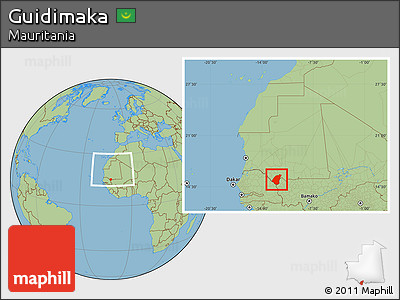Savanna Style Location Map of Guidimaka, within the entire country