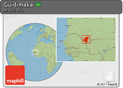 Savanna Style Location Map of Guidimaka
