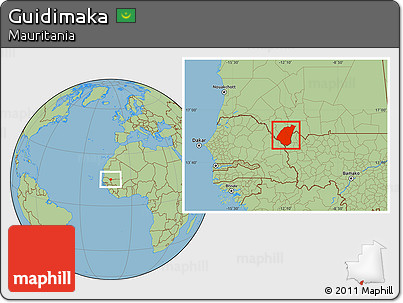 Savanna Style Location Map of Guidimaka