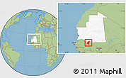 Savanna Style Location Map of Guidimaka, highlighted country, within the entire country
