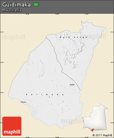 Classic Style Map of Guidimaka, single color outside