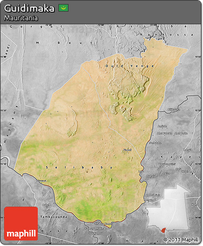 Satellite Map of Guidimaka, desaturated