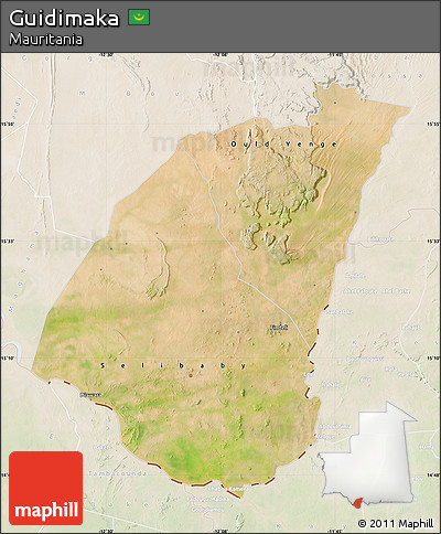 Satellite Map of Guidimaka, lighten