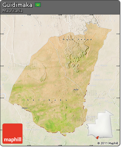 Satellite Map of Guidimaka, lighten