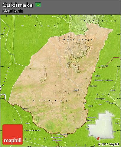 Satellite Map of Guidimaka, physical outside