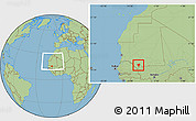 Savanna Style Location Map of Ould Yenge, within the entire country