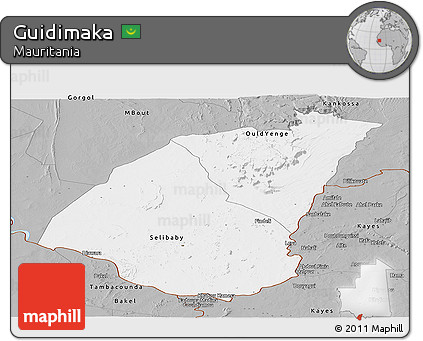 Gray Panoramic Map of Guidimaka