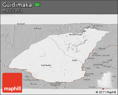 Gray Panoramic Map of Guidimaka
