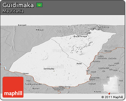 Gray Panoramic Map of Guidimaka