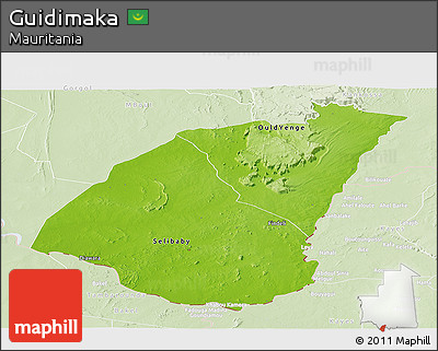 Physical Panoramic Map of Guidimaka, lighten