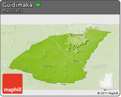 Physical Panoramic Map of Guidimaka, lighten