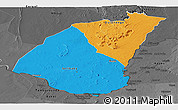 Political Panoramic Map of Guidimaka, darken, desaturated