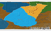 Political Panoramic Map of Guidimaka, darken