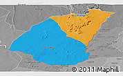 Political Panoramic Map of Guidimaka, desaturated