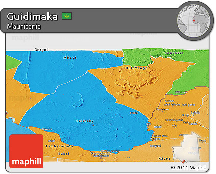 Political Panoramic Map of Guidimaka