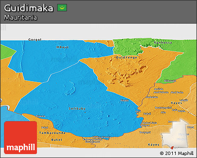 Political Panoramic Map of Guidimaka