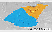 Political Panoramic Map of Guidimaka, lighten, desaturated