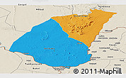 Political Panoramic Map of Guidimaka, shaded relief outside