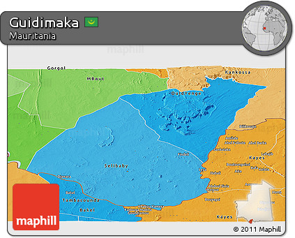 Political Shades Panoramic Map of Guidimaka